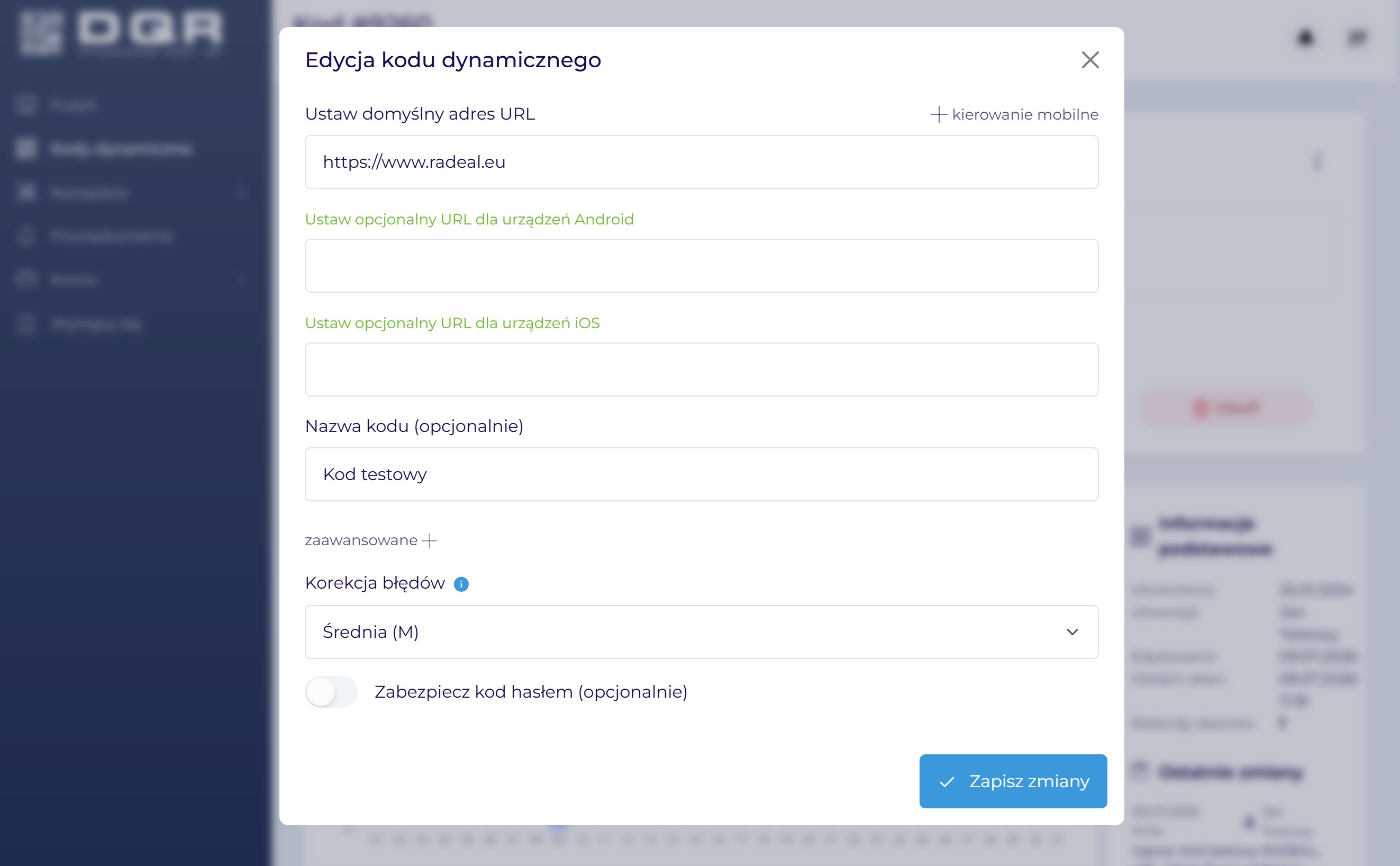 Podgląd edycji adresu URL